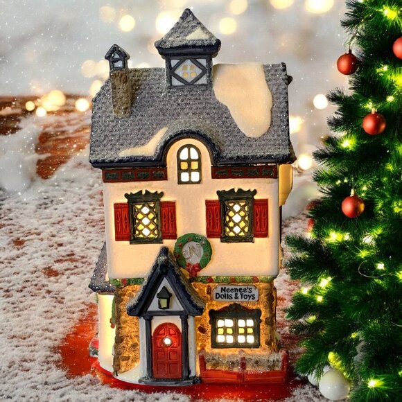 Dept 56 NeeNee's Dolls & Toys North Pole Village Christmas Building - 1991 - Picture 1 of 11